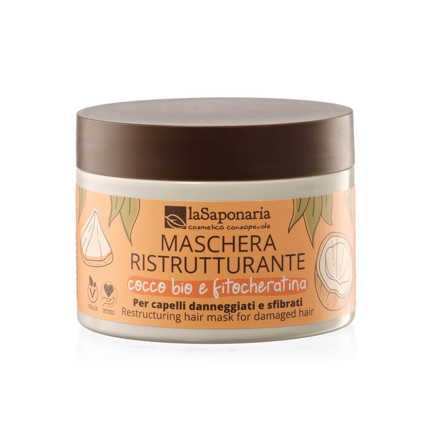 901278 Maska restrukturalizační na vlasy s kokosem a fytokeratinem 200 ml   LA SAPONARIA-1