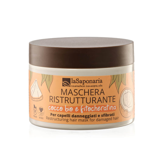 901278 Maska restrukturalizační na vlasy s kokosem a fytokeratinem 200 ml   LA SAPONARIA-1
