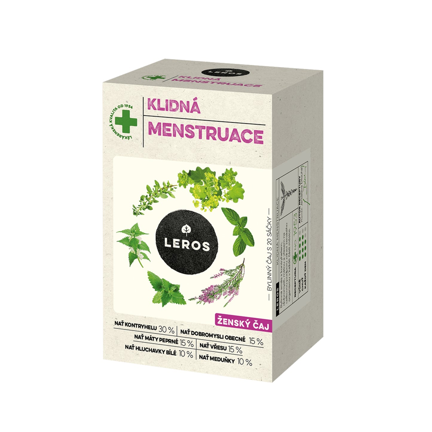 901906 Čaj bylinný Klidná menstruace 20 sáčků 30 g   LEROS-1