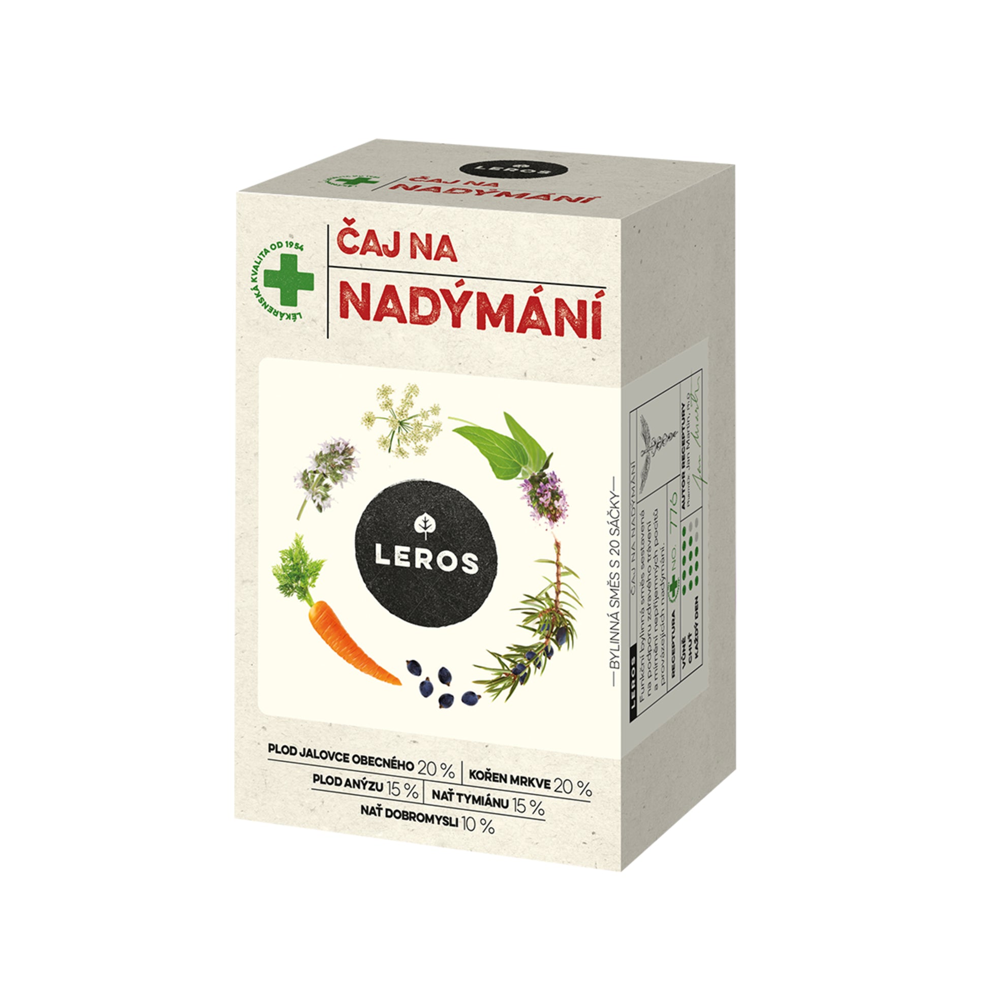 901908 Čaj bylinný na nadýmání 20 sáčků 30 g   LEROS-1