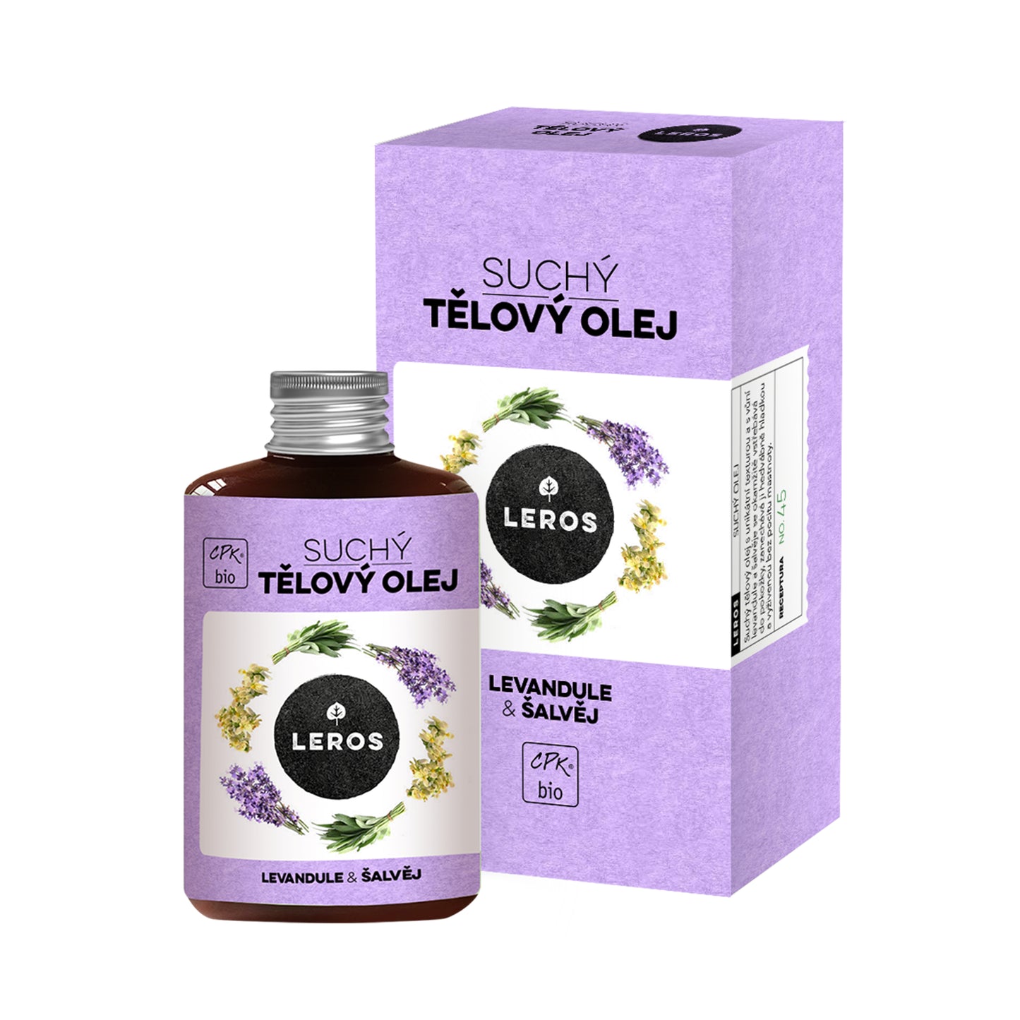 901955 Olej suchý tělový Levandule & šalvěj 100 ml BIO   LEROS-1