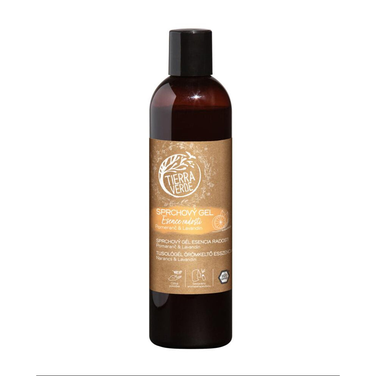 903702 Gel sprchový Esence radosti - Pomeranč & lavandin 100 ml   TIERRA VERDE