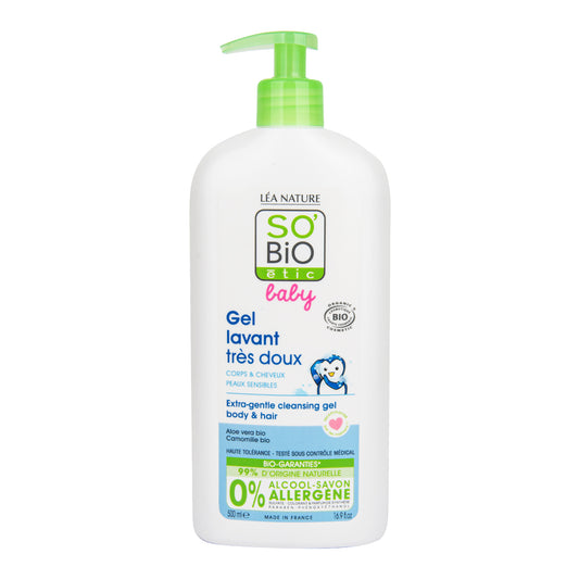 940026 Gel mycí pro děti — extra jemný na tělo i vlasy BABY 500 ml BIO   SO'BiO étic -1