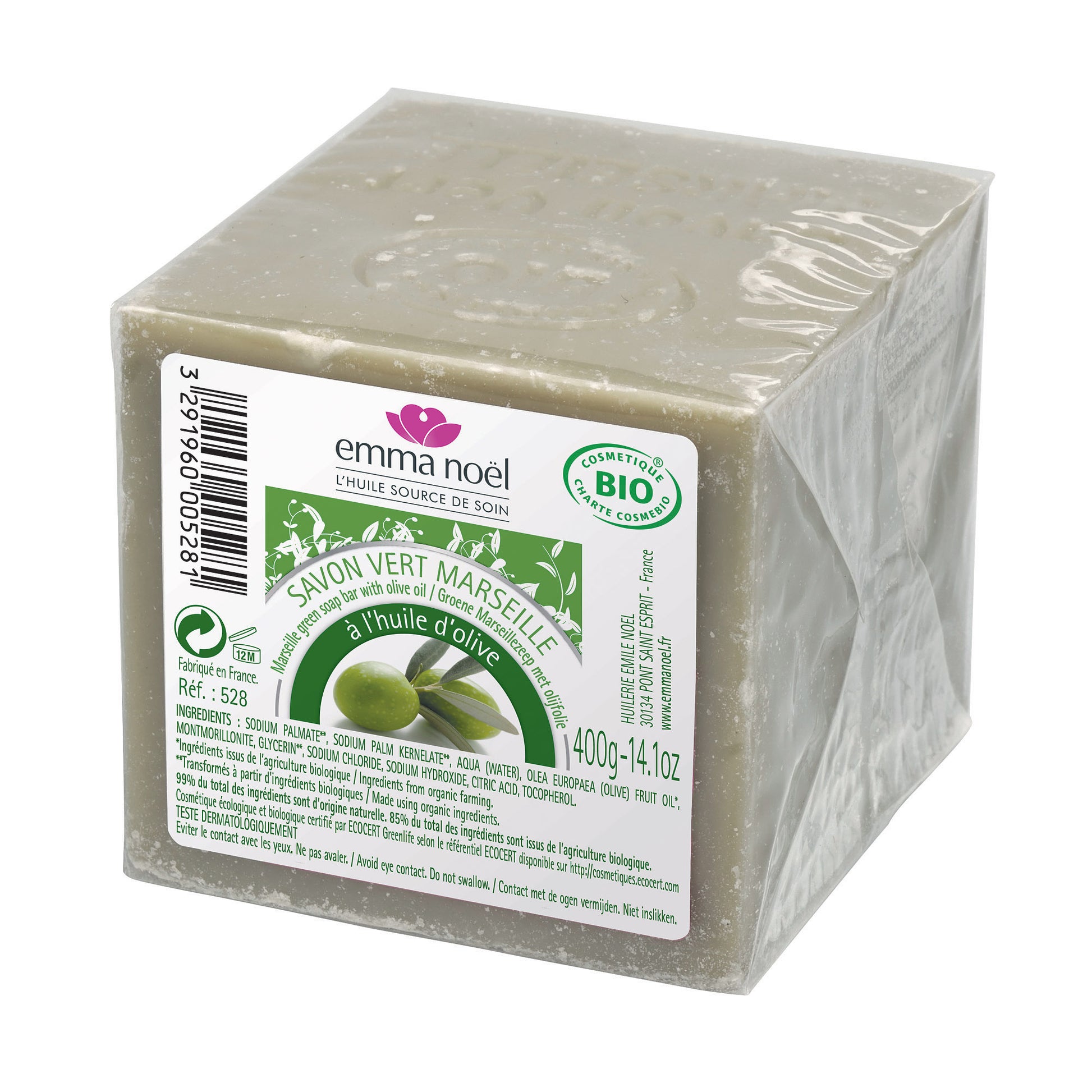 941301 Mýdlo Marseille oliva 400 g BIO   EMMA NOËL-1