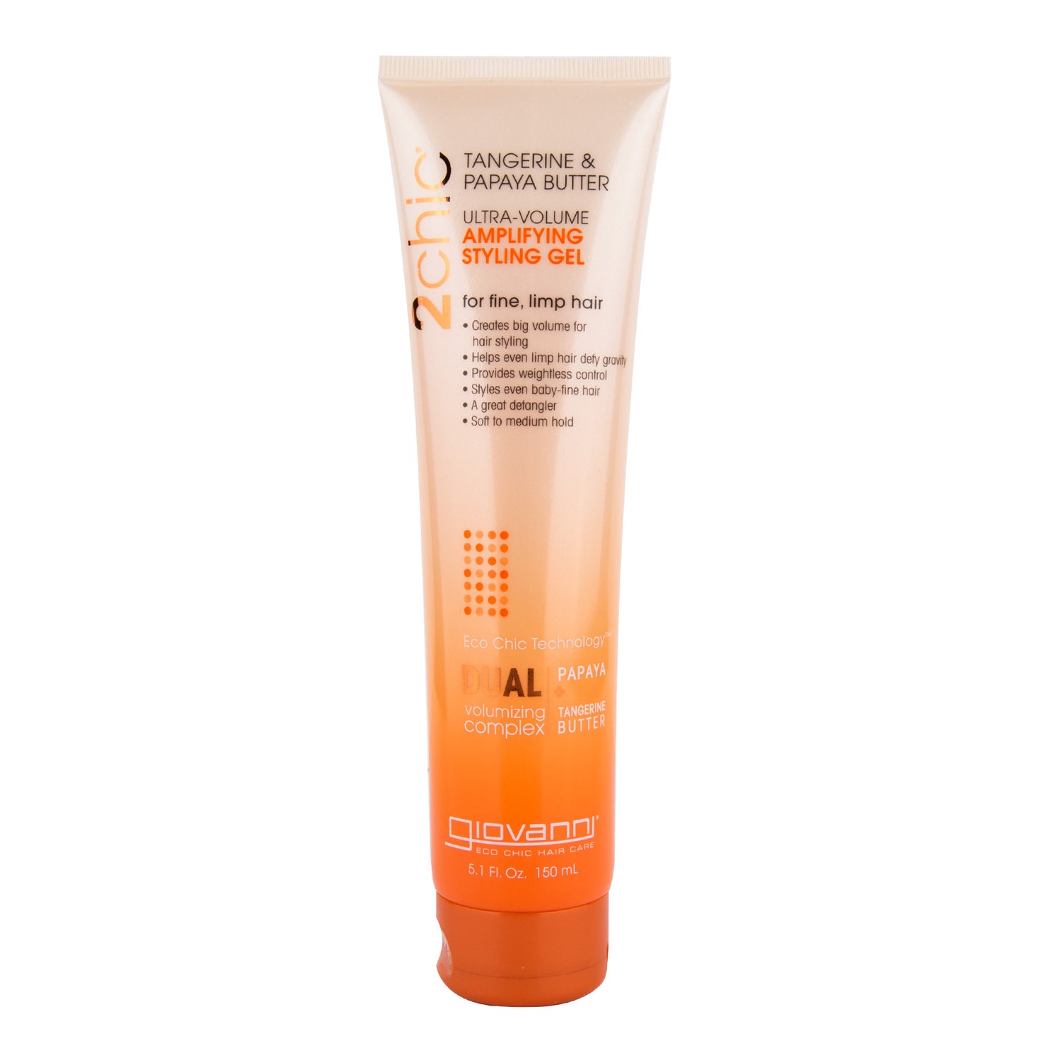 942357 Tužidlo gelové pro jemné vlasy tangerine&papaja 150 ml   GIOVANNI-1