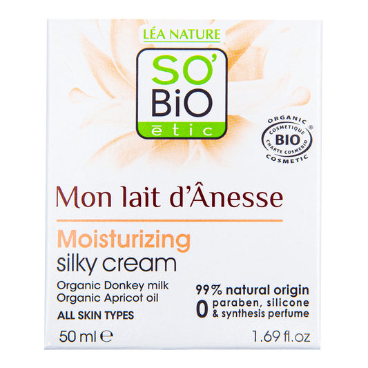 943412 Krém hedvábný hydratační s obsahem oslího mléka 50 ml BIO   SO’BIO étic-5