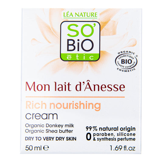 943413 Krém výživný s obsahem oslího mléka 50 ml BIO   SO’BIO étic-3
