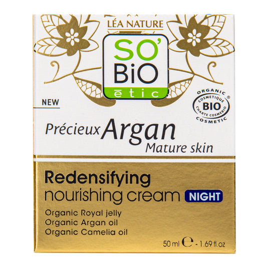 943797 Krém noční výživný a zpevňující 50 ml BIO zralá pleť Precieux argan   SO´BIO étic-1