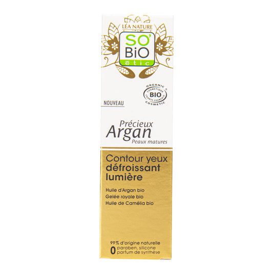 943798 Péče o oční okolí rozjasňující a vyhlazující 15 ml BIO zralá pleť Precieux argan   SO´BIO éti