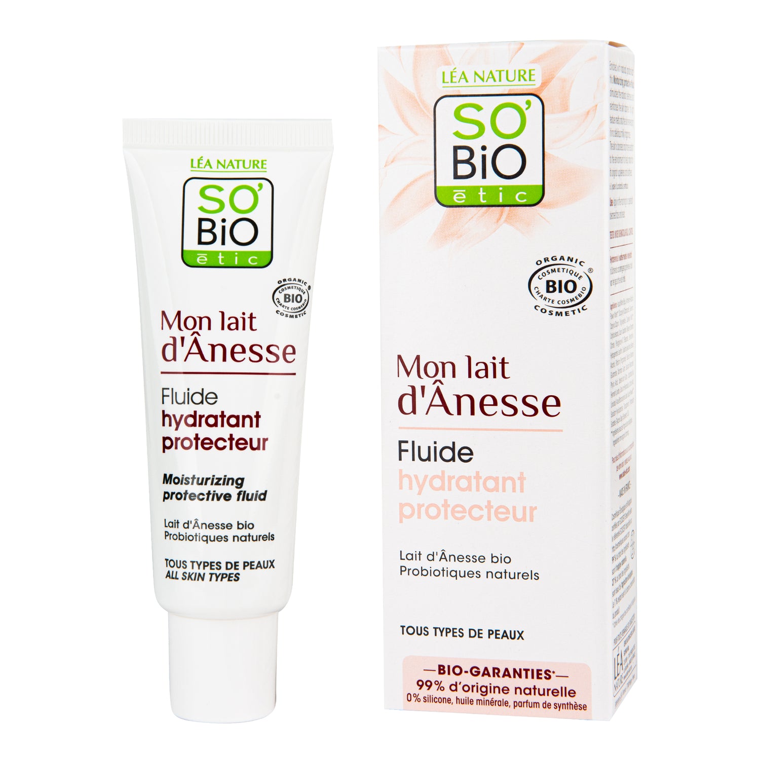 943893 Fluid pleťový s oslím mlékem — hydratace a probiotika — všechny typy pleti 50 ml BIO   SO’BiO