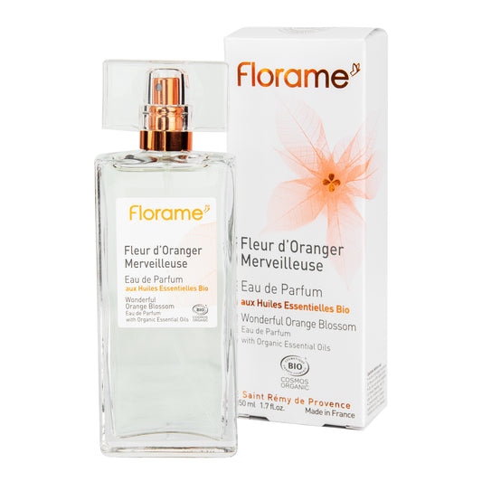 944223 Parfémová voda přírodní FLEUR D'ORANGER MERVEILLEUS — nádherný květ pomeranče 50 ml BIO   FLO
