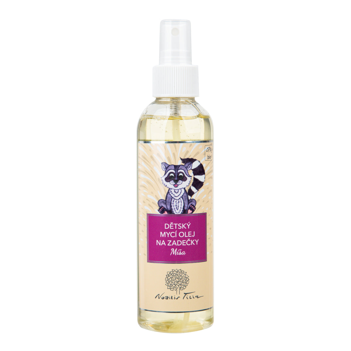 948819 Olej dětský mycí na zadečky Míša 200 ml BIO   NOBILIS TILIA-1